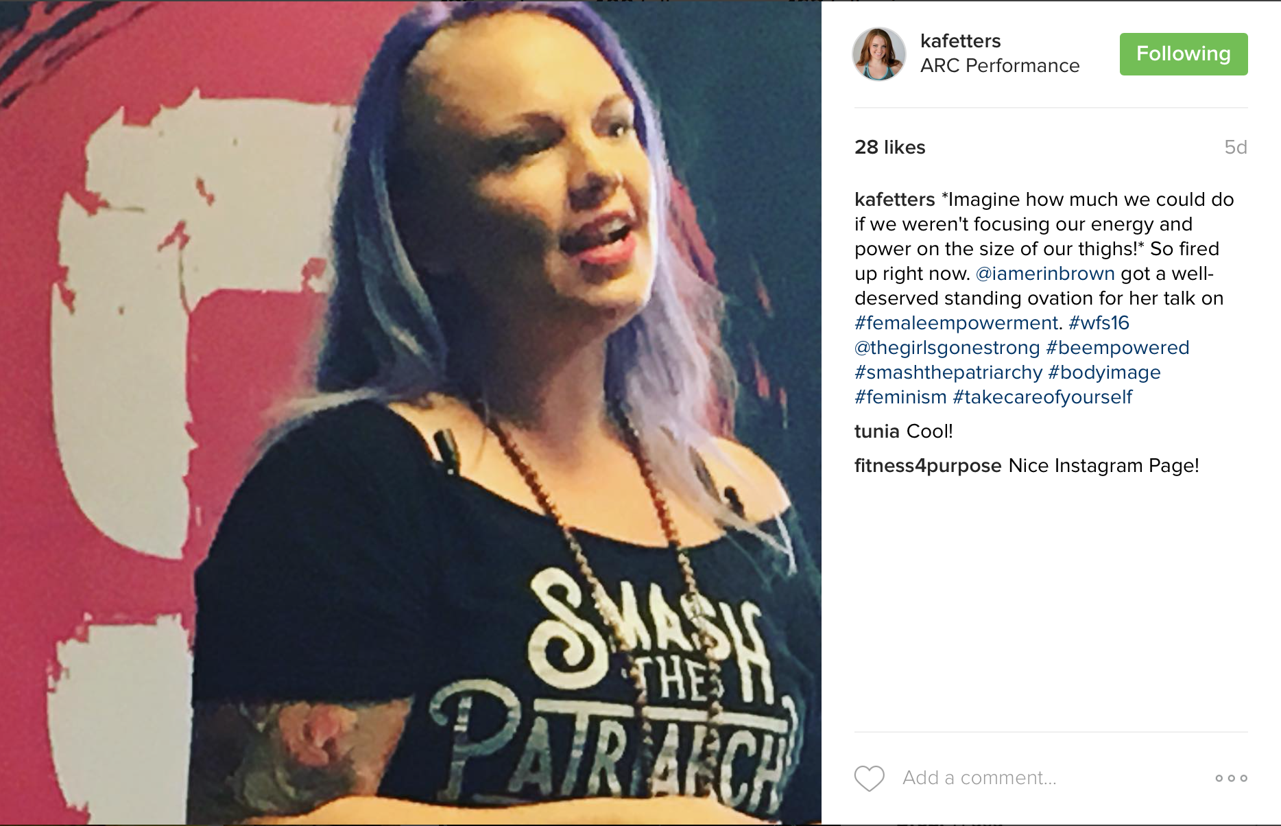 Erin Brown at the Women's Fitness Summit last weekend. 